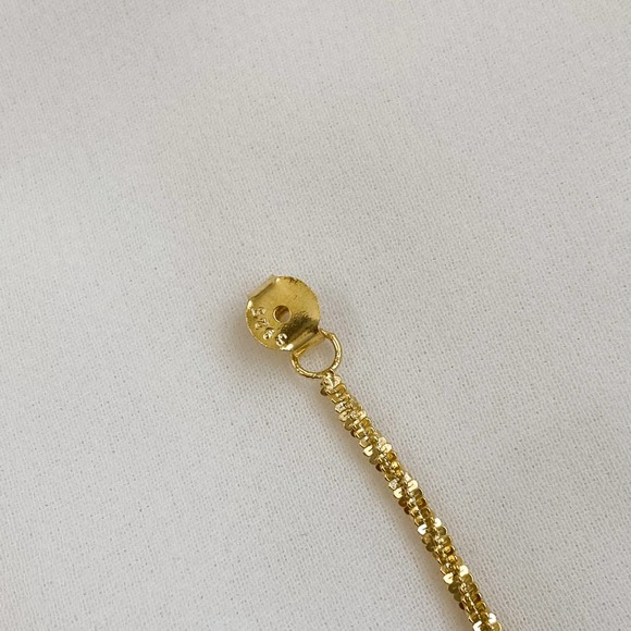 S925 Gold Twist Rope Front Back Earrings - Picture 4 of 9